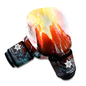 Erupting Volcano Print Boxing Gloves