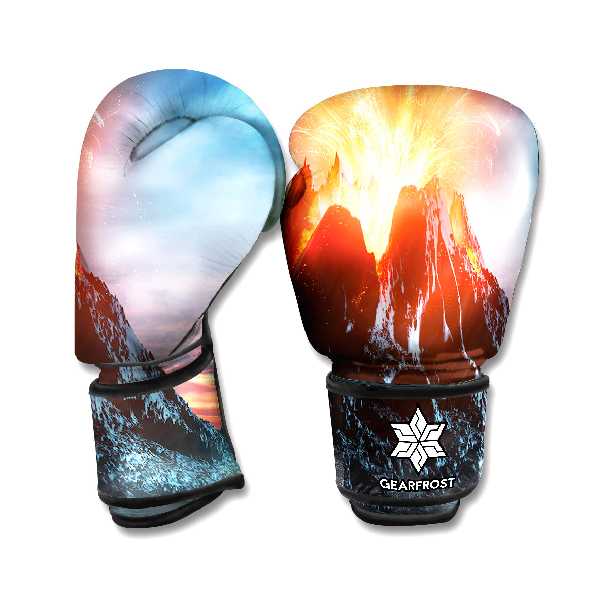 Erupting Volcano Print Boxing Gloves