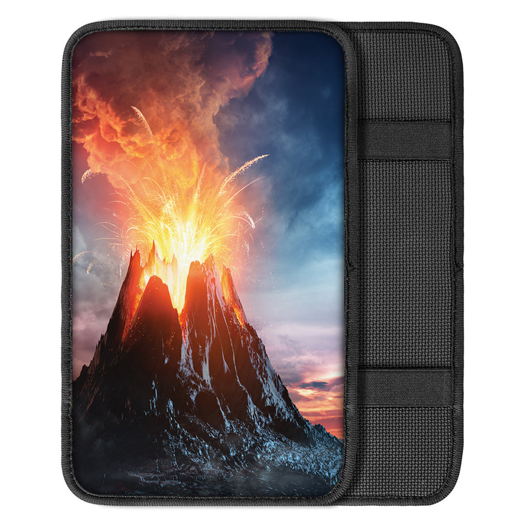 Erupting Volcano Print Car Center Console Cover