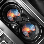 Erupting Volcano Print Car Coasters
