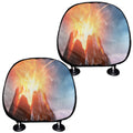 Erupting Volcano Print Car Headrest Covers
