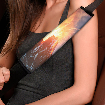 Erupting Volcano Print Car Seat Belt Covers