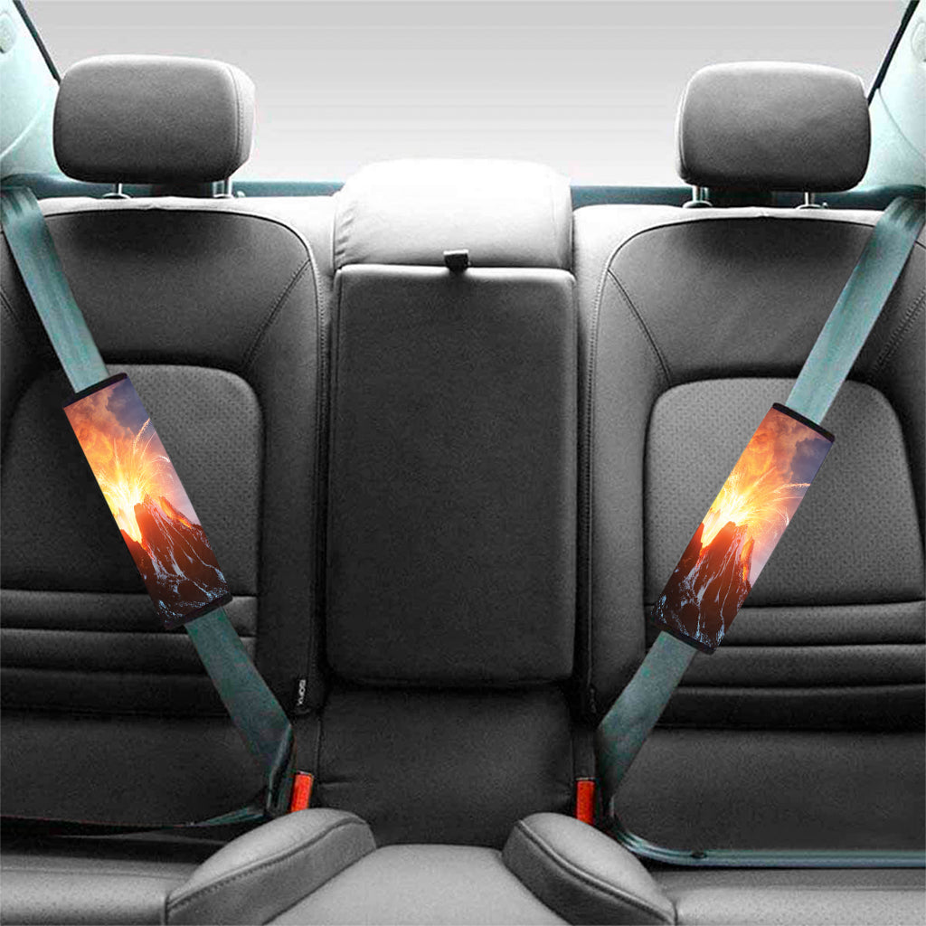 Erupting Volcano Print Car Seat Belt Covers