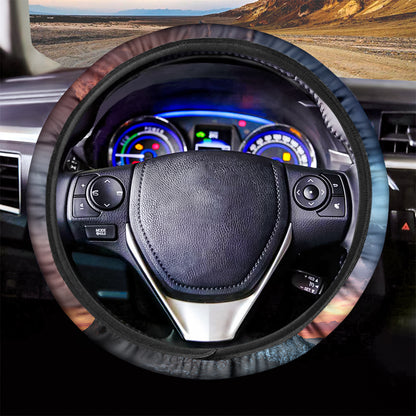 Erupting Volcano Print Car Steering Wheel Cover