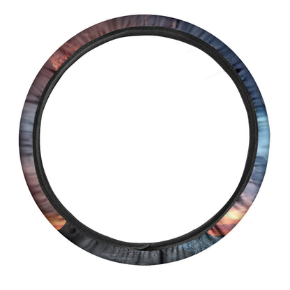 Erupting Volcano Print Car Steering Wheel Cover