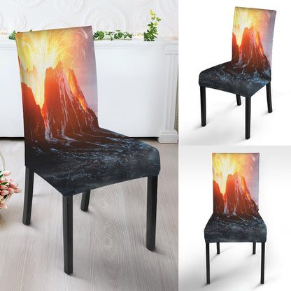 Erupting Volcano Print Dining Chair Slipcover