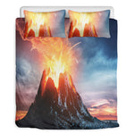 Erupting Volcano Print Duvet Cover Bedding Set