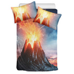 Erupting Volcano Print Duvet Cover Bedding Set