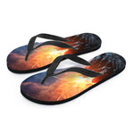 Erupting Volcano Print Flip Flops