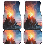 Erupting Volcano Print Front and Back Car Floor Mats