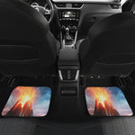 Erupting Volcano Print Front and Back Car Floor Mats