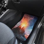 Erupting Volcano Print Front and Back Car Floor Mats