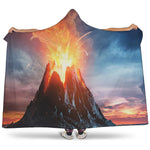Erupting Volcano Print Hooded Blanket