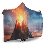 Erupting Volcano Print Hooded Blanket
