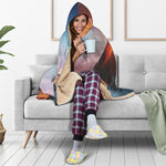 Erupting Volcano Print Hooded Blanket