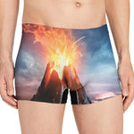 Erupting Volcano Print Men's Boxer Briefs