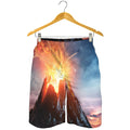 Erupting Volcano Print Men's Shorts