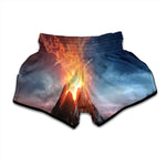 Erupting Volcano Print Muay Thai Boxing Shorts