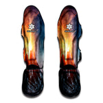 Erupting Volcano Print Muay Thai Shin Guard