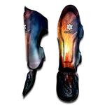 Erupting Volcano Print Muay Thai Shin Guard