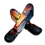 Erupting Volcano Print Muay Thai Shin Guard