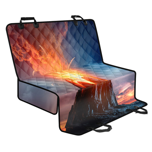 Erupting Volcano Print Pet Car Back Seat Cover