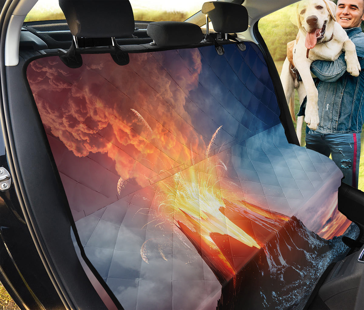 Erupting Volcano Print Pet Car Back Seat Cover