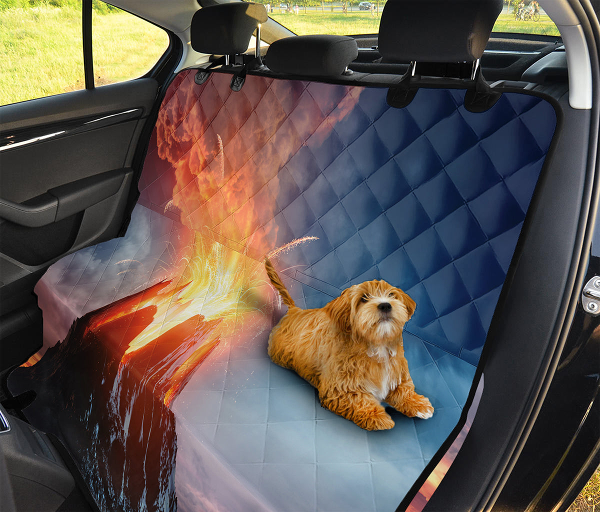 Erupting Volcano Print Pet Car Back Seat Cover