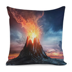 Erupting Volcano Print Pillow Cover