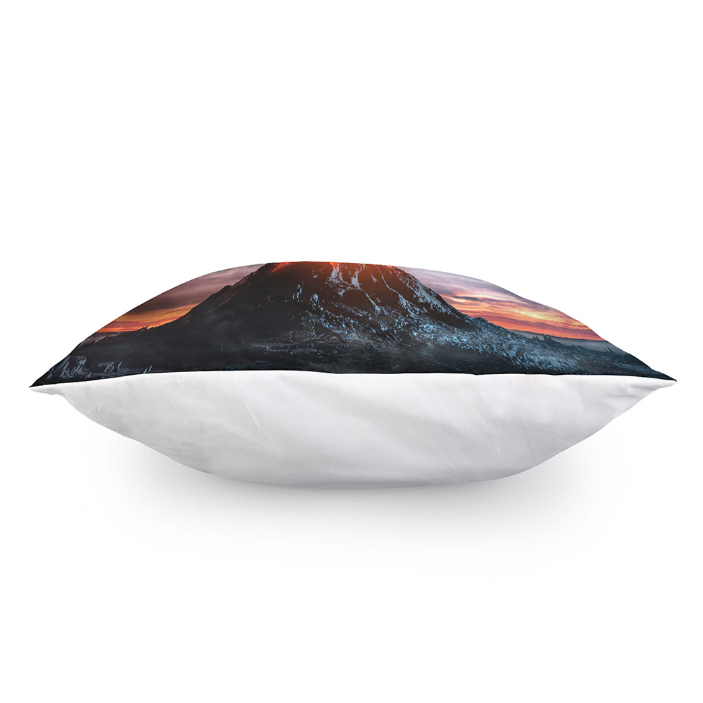 Erupting Volcano Print Pillow Cover