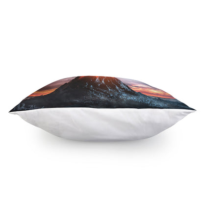Erupting Volcano Print Pillow Cover
