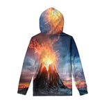 Erupting Volcano Print Pullover Hoodie