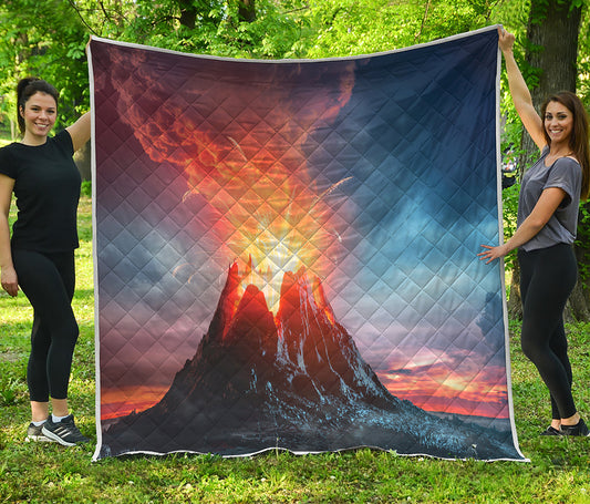 Erupting Volcano Print Quilt