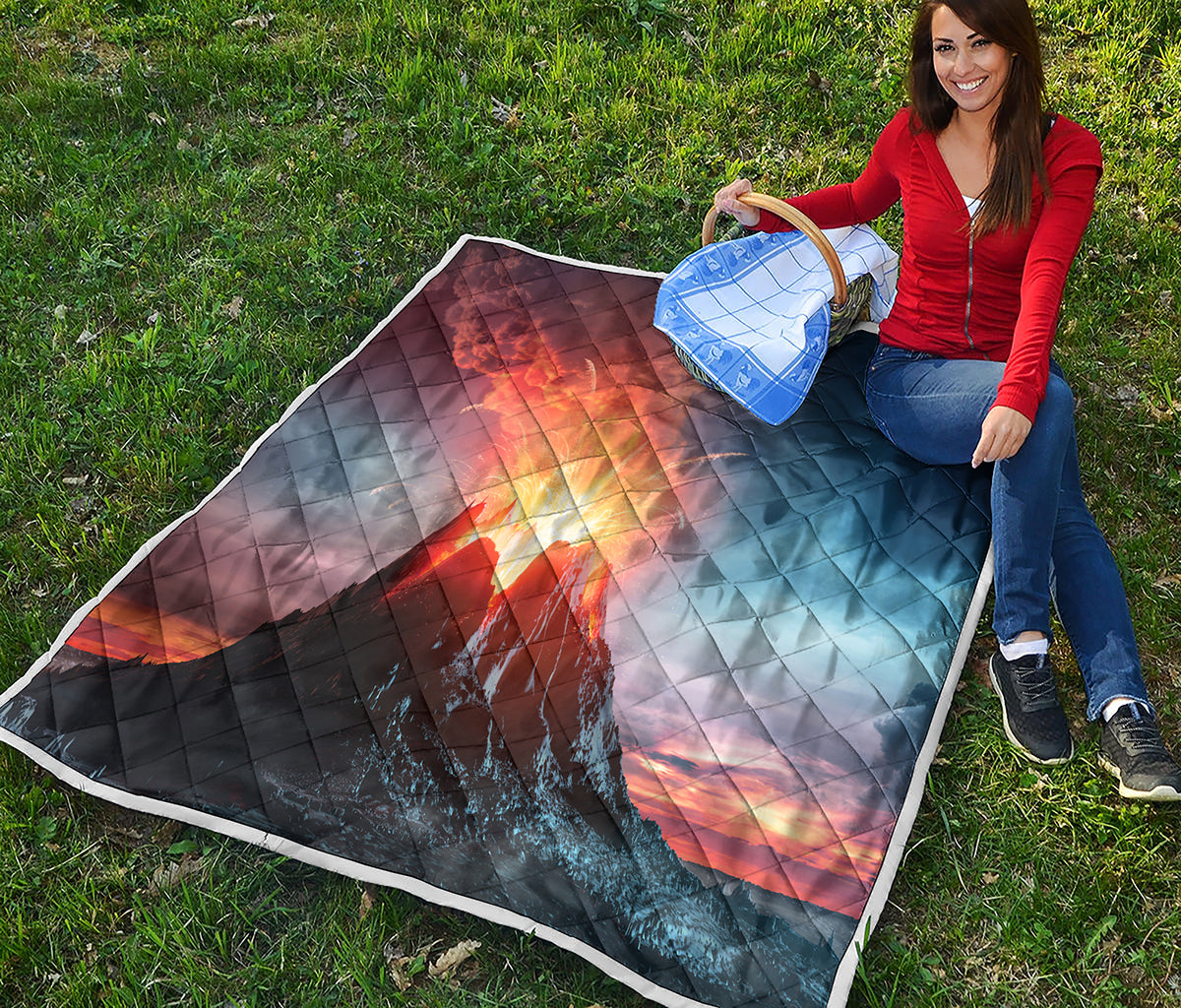 Erupting Volcano Print Quilt