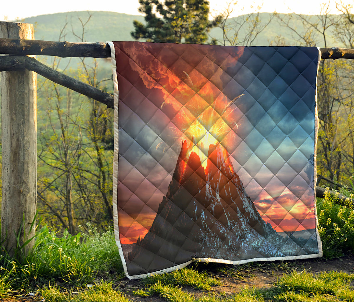 Erupting Volcano Print Quilt