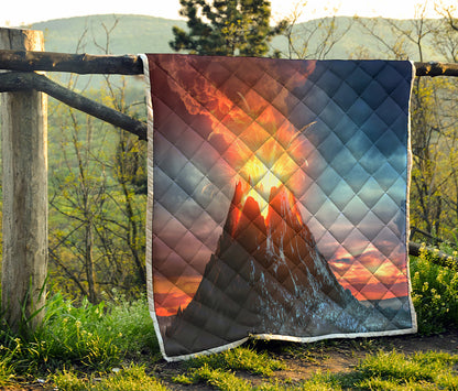 Erupting Volcano Print Quilt