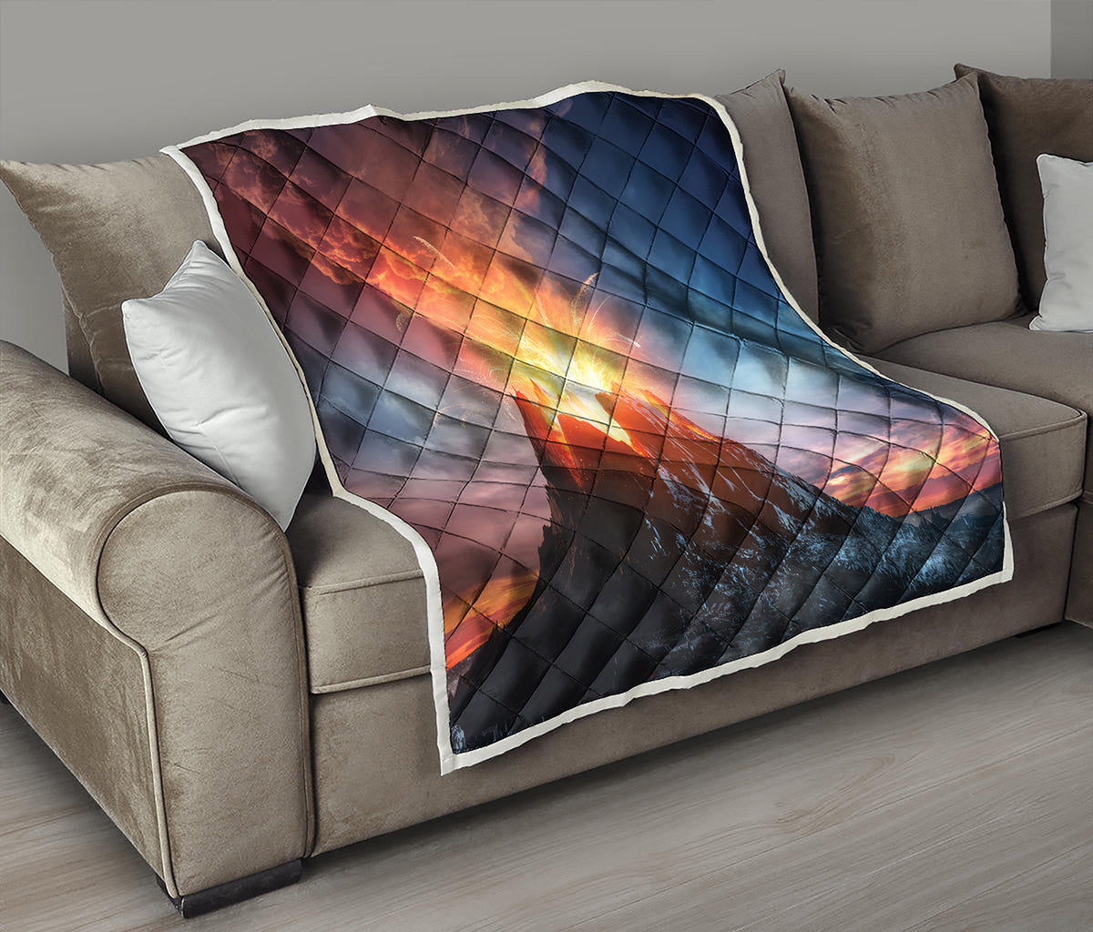 Erupting Volcano Print Quilt