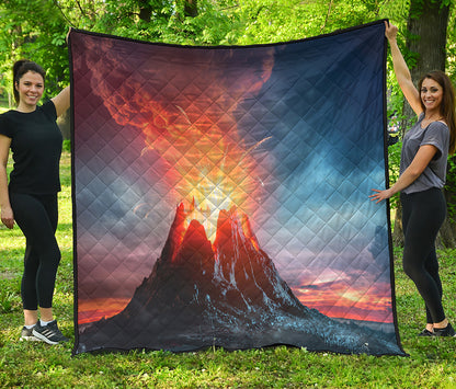 Erupting Volcano Print Quilt