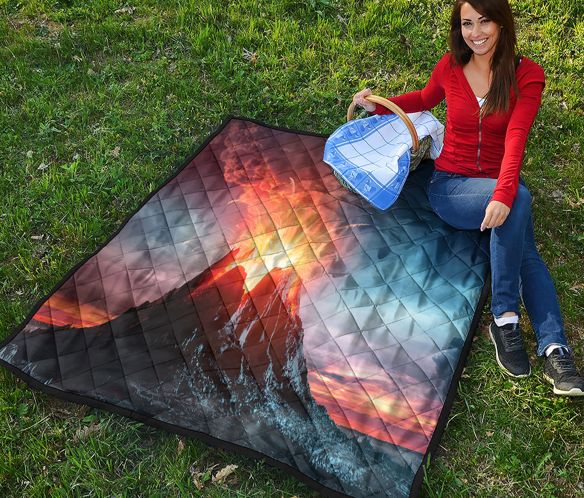 Erupting Volcano Print Quilt