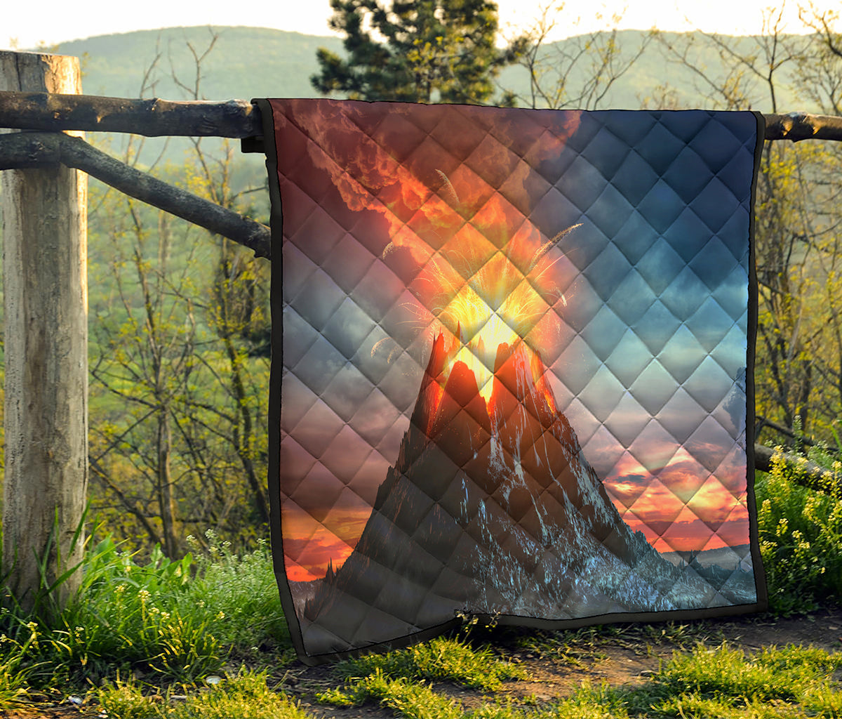 Erupting Volcano Print Quilt