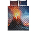 Erupting Volcano Print Quilt Bed Set