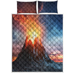 Erupting Volcano Print Quilt Bed Set