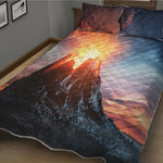 Erupting Volcano Print Quilt Bed Set