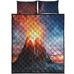 Erupting Volcano Print Quilt Bed Set