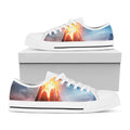 Erupting Volcano Print White Low Top Sneakers