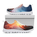 Erupting Volcano Print White Running Shoes
