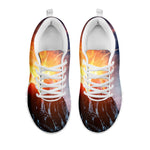 Erupting Volcano Print White Sneakers