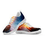 Erupting Volcano Print White Sneakers