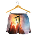 Erupting Volcano Print Women's Shorts
