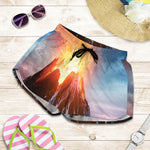 Erupting Volcano Print Women's Shorts